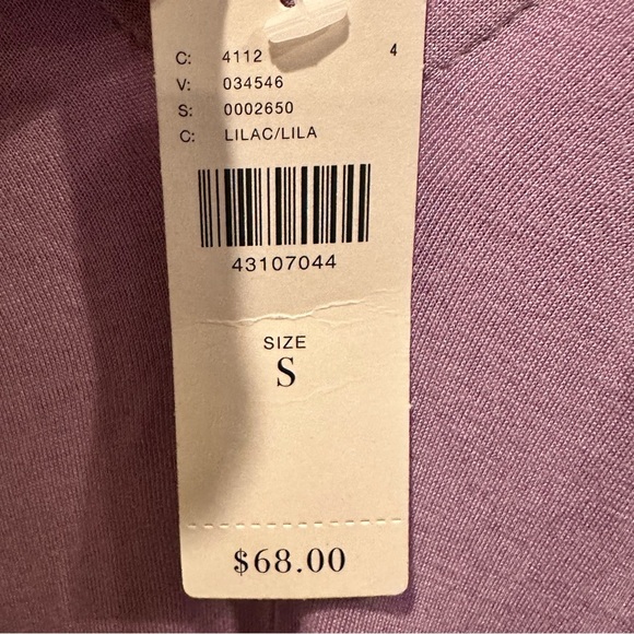 Anthropologie (Meadow Rue) Pleated Lilac Purple V-Neck Tunic Tank (S) NWT $68.00 - Picture 13 of 13